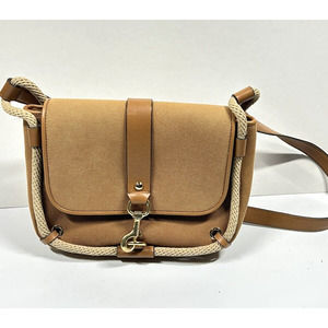 Michael Kors Brown Canvas Rope Shoulder Bag Satchel Purse Sample Tag RARE